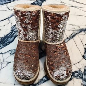 Sequin bronze & silver Uggs
